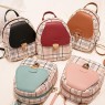 【AE201】Classic Colorblock Mini Backpack, Cute Faux Leather Daily Backpack by Prada (8.26*6.3*2.36)inch