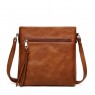 【AE109】Vintage Square Bag with Tassel Decor Crossbody Purses for Women, Casual Zipper Chest Bag