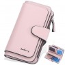 【AE156】Women's Fashion Faux Leather Letter Detail Long Wallet with Card Slots & ID Window