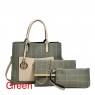 【AE85】Grid Pattern 3 Pcs Handbag Set, Women's Shoulder Bag & Satchel Bag & Card Bag Set