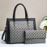 【AE86】Geometric Pattern Handbag Set, Women's Elegant Tote Bag & Shoulder Bag with Clutch Purse