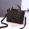 【AE65】Elegant Round Buckle Decor Handbag, Fashion Solid Color Shoulder Bag for Women