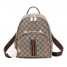 【AE73】Geometric Pattern Zipper Backpack Purse with Plush Ball, Casual Outdoor Book Bag