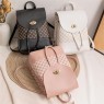 【AE210】Geometric Pattern Small Backpack, Women's Fashion Faux Leather Backpack For Work & Travel