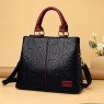 【AE164】Elegant Faux Leather Shoulder Bag with Letter Detail and Double Handles for Women's Work Purse by Brand XYZ