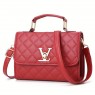 【AE121】Argyle Quilted Metal Decor Women's Faux Leather Handbag Purse (7.87*5.9*2.76) Inch