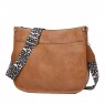 【AE117】Leopard Print Straps Crossbody Bag, Solid Color Saddle Bag, Shoulder Zipper Bag For Work