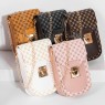 【AE141】Geometric Pattern Shoulder Bag - Elegant Faux Leather Crossbody with Chain Strap for Women