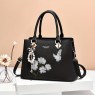 【AE52】Flower Embroidered Crossbody Bag, Top Handle Satchel Purse by Trendy PU