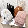 【AE150】Mini Argyle Quilted Zipper Backpack in Classic Solid Color (7.87*6.7*3.4)inch