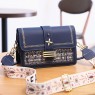 【AE13】Stitch Detail Flap Square Bag, Plaid Pattern Crossbody Purse With Wide Strap by Prada