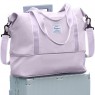 【AE45】Zipper Duffel Bag with Letter Patch Double Handle, Travel Storage Bag Gym Bag