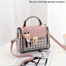 【AE218】Plaid Pattern Handbag, Women's Buckle Decor Flap Purse by XYZ, Fashion PU Leather Crossbody Bag