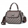 【AE34】Women's Stylish Turn Lock Top Handle Bag with Letter Graphic Flap Purse & Fashion Zipper Shoulder Bag