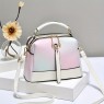 【AE50】Ombre Color Handbag Fashion PU Leather Crossbody Bag Women's Double Zipper Shell Purse