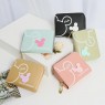 【AE108】Women's Cartoon Pattern Coin Purse Short Wallet with Zipper, Faux Leather Cute Purse