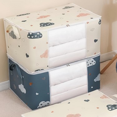 【AE144】Dustproof Large Capacity Storage Bag with Zipper and Handles for Closet by XXX, Quilt & Clothes Organizer