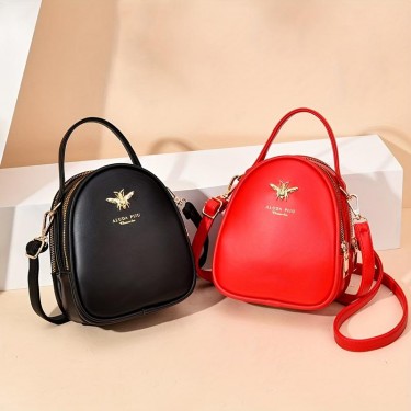 【AE48】Elegant Mini Metal Decor Crossbody Bag with Multi Pockets for Women by PU Leather Handbag