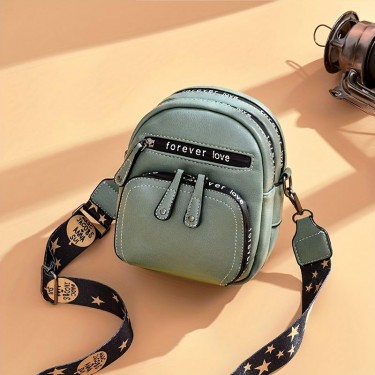 【AE47】Women's Mini Crossbody Bag with Earphone Hole, PU Leather Shoulder Bag, Multi Pocket Purse - SEO Keywords