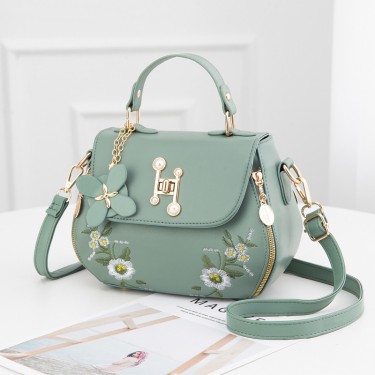 【AE20】Floral Pattern Zipper Handbag by Trendy Flap - Stylish Small Faux Leather Purse